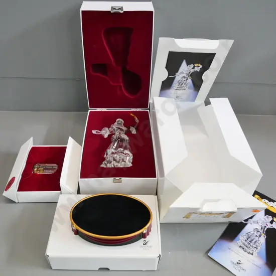 Swarovski 2000 Masquerade Columbine figure H-165 in fitted case w/outer box & additional boxed plaque