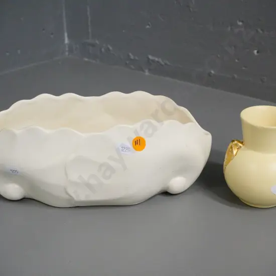 2 Crown Lynn vases - No. 105 H-110 D-270 and smaller No. 134