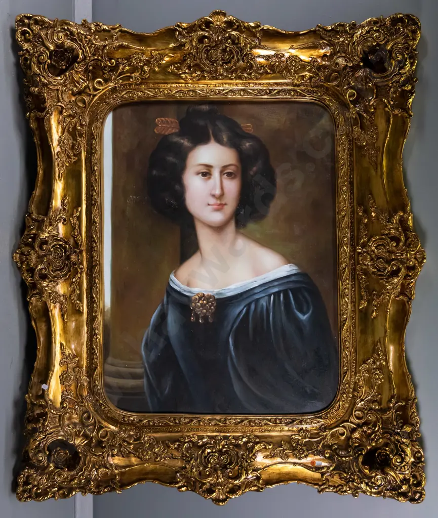 ornate gilt framed oil - portrait  H-1200 W-1010 (including frame) Image 1++