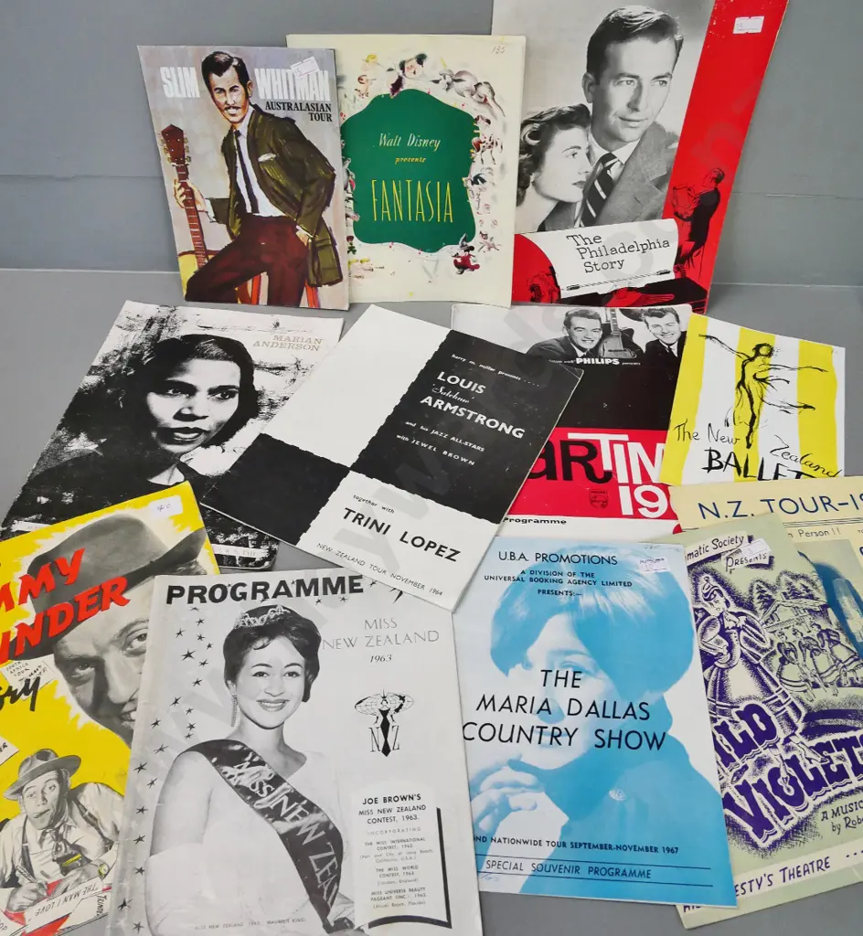 large collection of programs for theatre, musicians, circus, etc - many local New Zealand, also London, Australia,etc. Image 1++