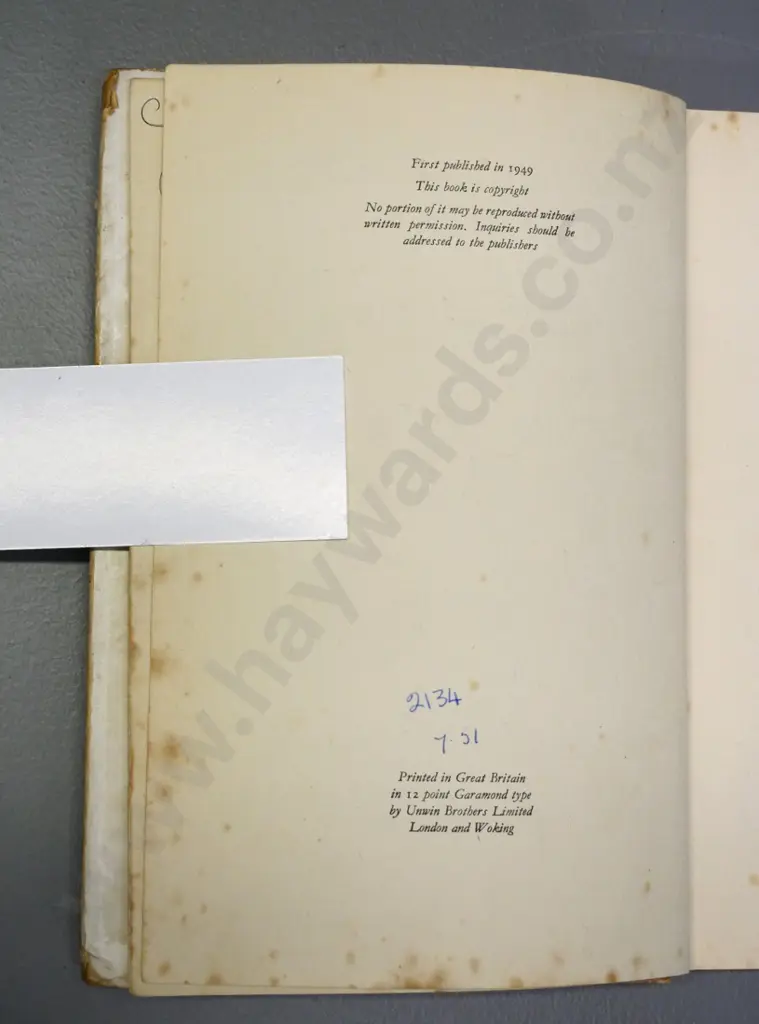 JRR Tolkein - Farmer Giles of Ham - 1949 first edition. Ex library, foxing, staining, wear and tear Image 1++