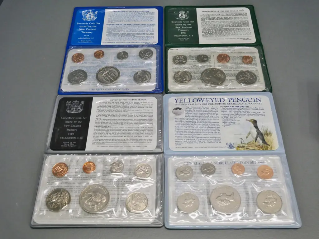 4 New Zealand annual collector coin sets - 1979, 1980, 1984 and 1988 Image 1++