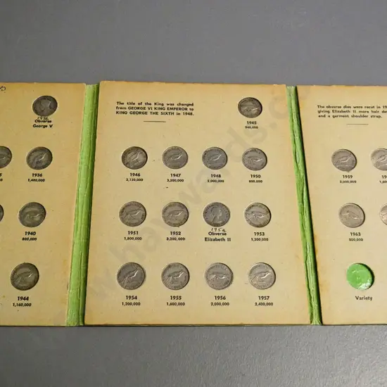 New Zealand coins folder - sixpences 1933-1957 almost complete