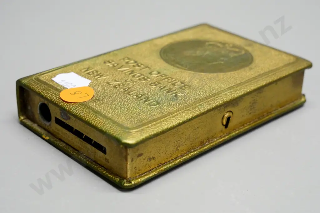 pressed brass New Zealand Post Office Savings Bank money box Image 1++