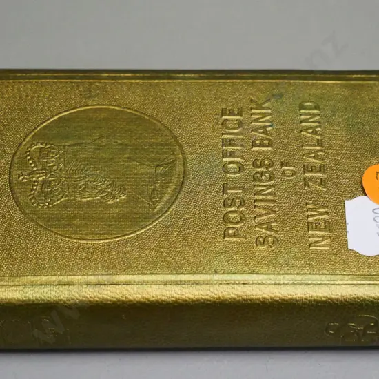 pressed brass New Zealand Post Office Savings Bank money box