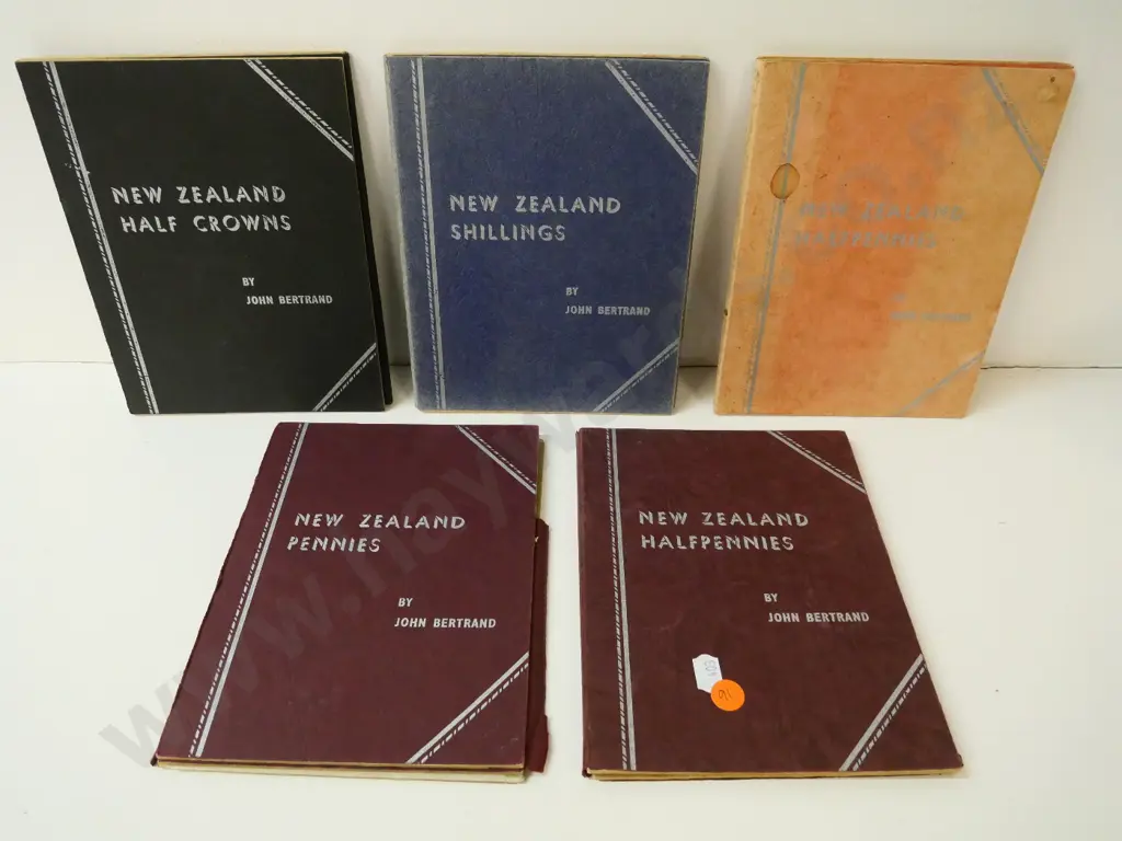 5 New Zealand coin collector's booklets - partial contents in 3, Half Crown and Shillings are empty Image 1++