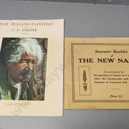 2 publications - New Zealand Paintings of C.F. Goldie (binding ribbon loose) and photo book The New Napier -