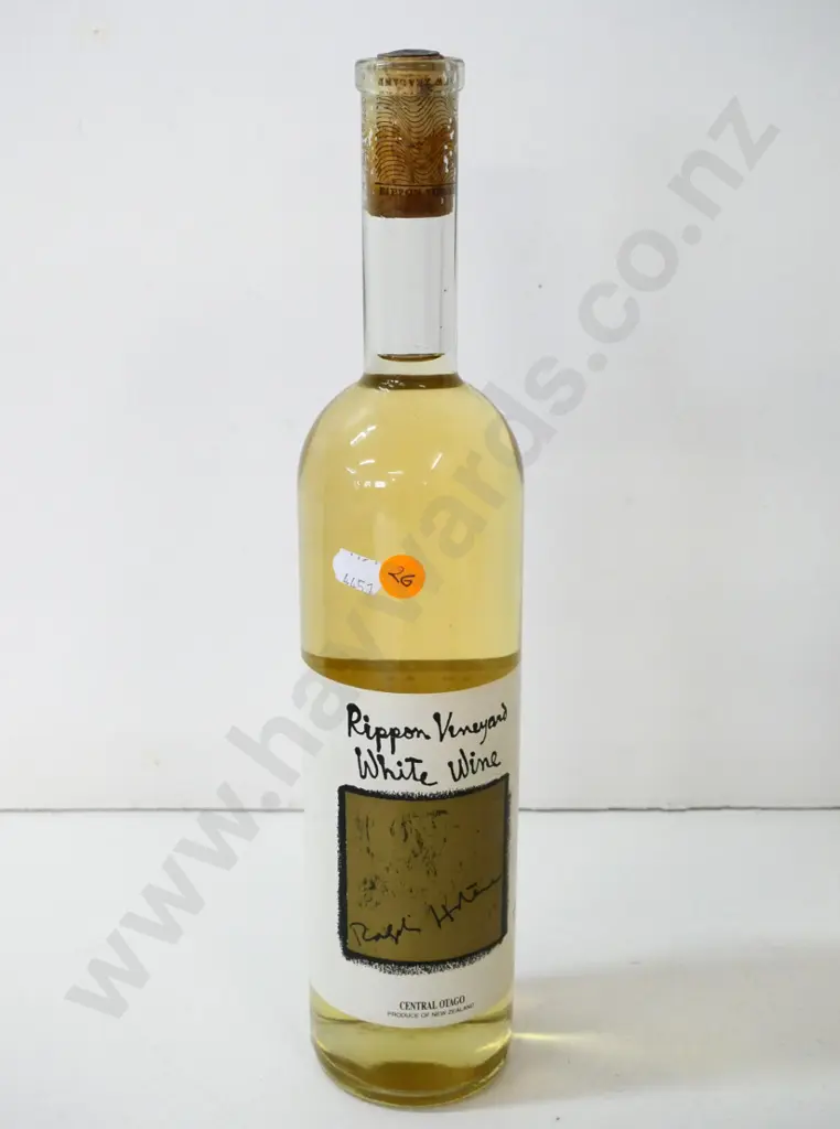 bottle of 1999 Rippon white wine with Ralph Hotere label Image 1++
