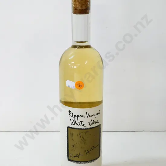 bottle of 1999 Rippon white wine with Ralph Hotere label