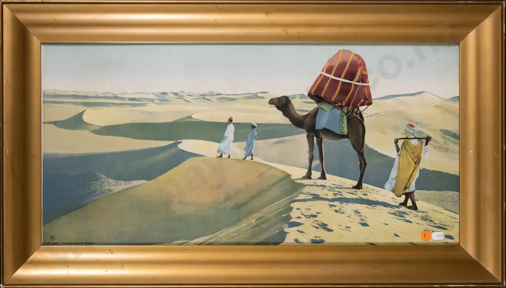 gilt framed print - desert scene H-280 W-580 Image 1++