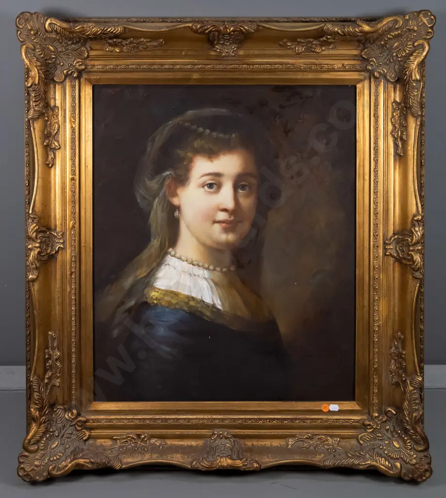 G Thomson - gilt framed oil - portrait H-820 W-750 (including frame) Image 1++