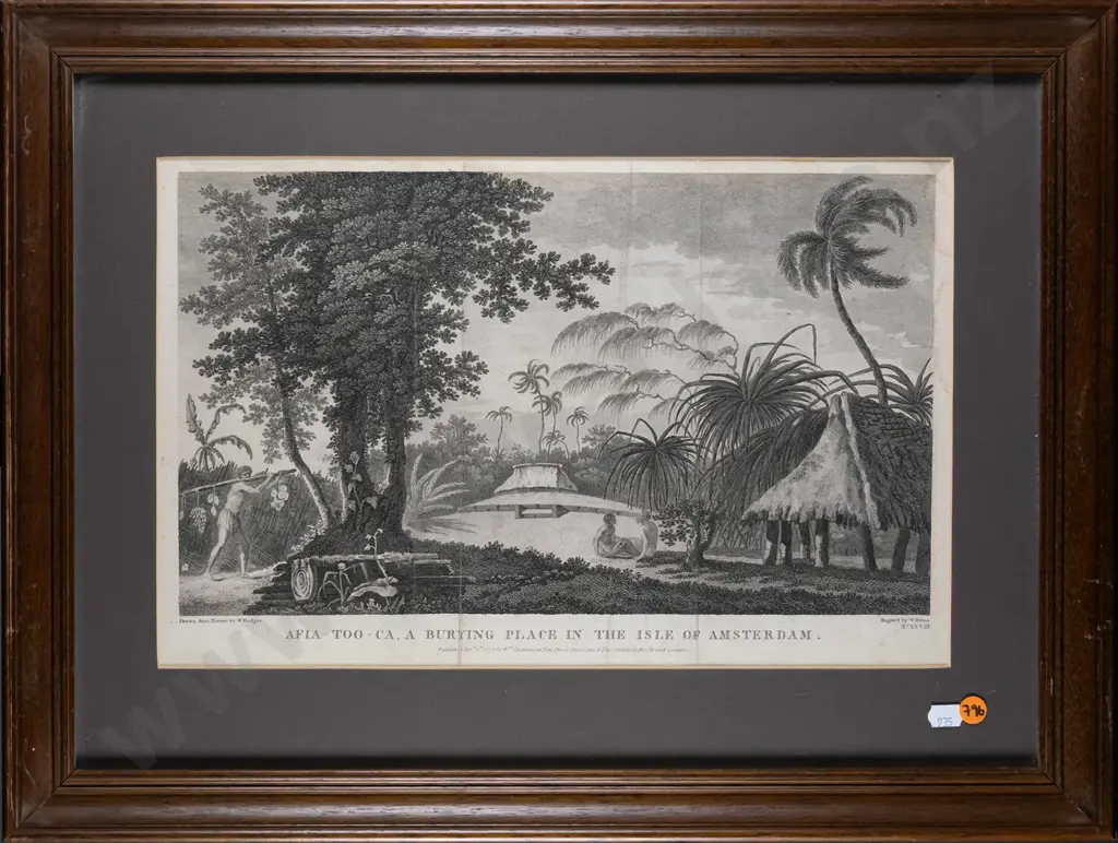 framed reproduction engraving - Afia-Too-Ca (areas of water damage) H-250 W-380 Image 1++