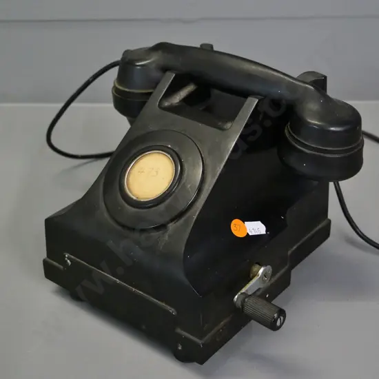 vintage black bakelite crank handle telephone