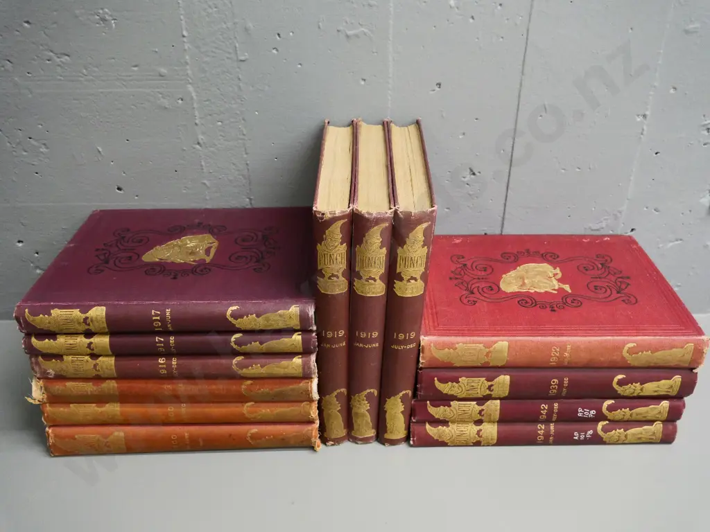 13 bound volumes of Punch Magazine - dates range from 1900 to 1942 Image 1++