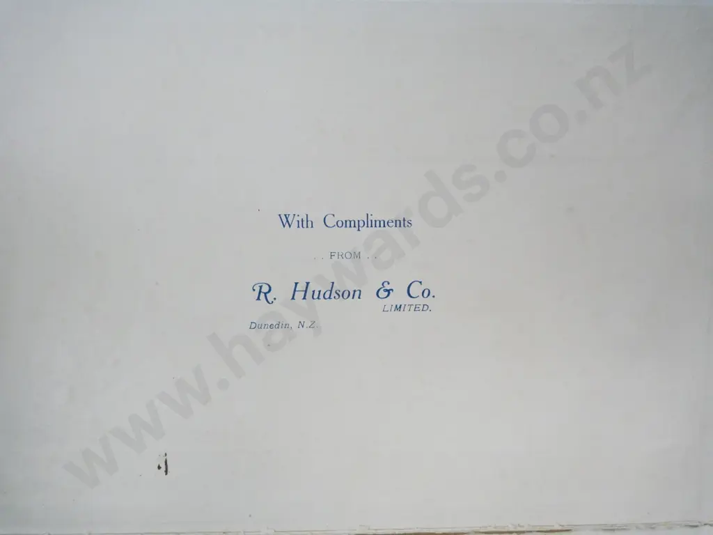 wood and cardboard R. Hudson Dunedin pictorial chocolate box Image 1++