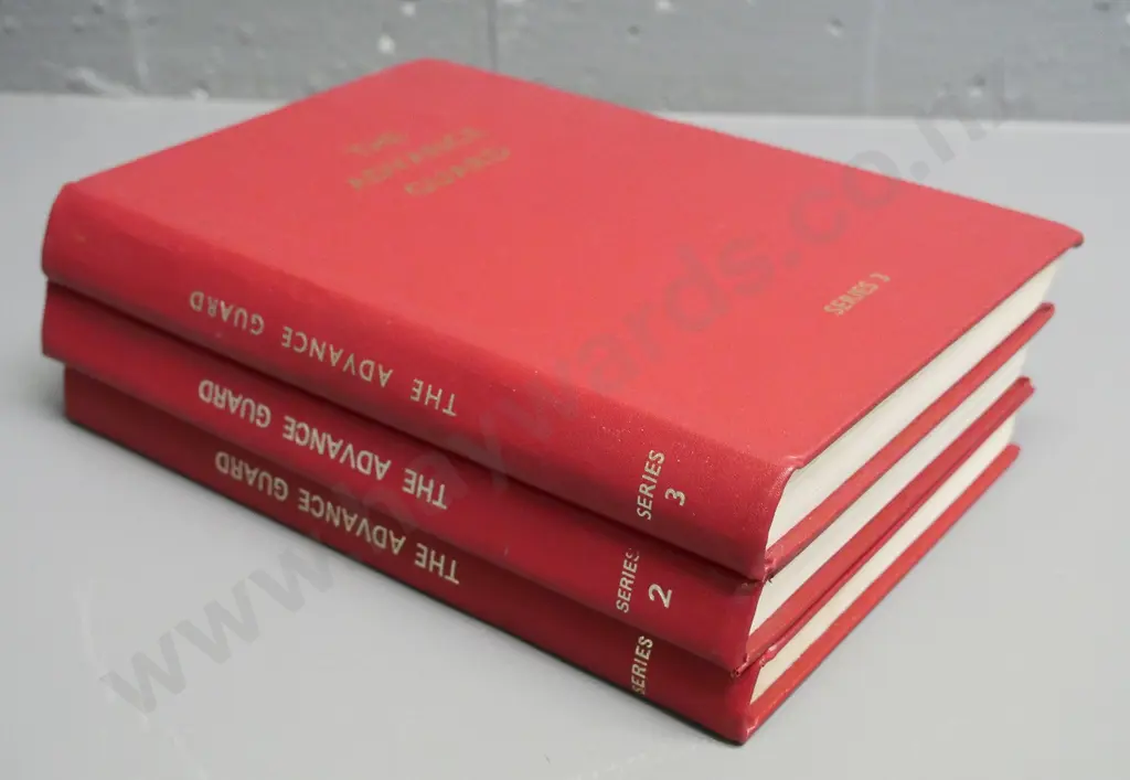 New Zealand books: 3 volumes bound in red vinyl - The Advance Guard, Series I, II, III - Otago Daily Times 1973/74 Image 1++