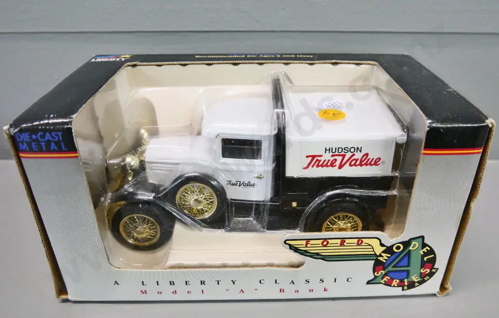 boxed Liberty die-cast vehicle money box with key lock - Model A delivery van Image 1++