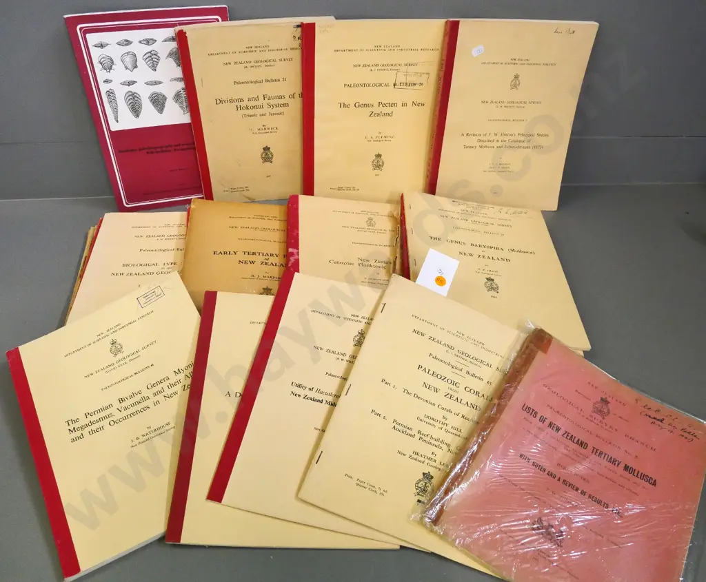various geological and paleontological publications - DSIR, New Zealand Geographical Survey etc. Image 1++