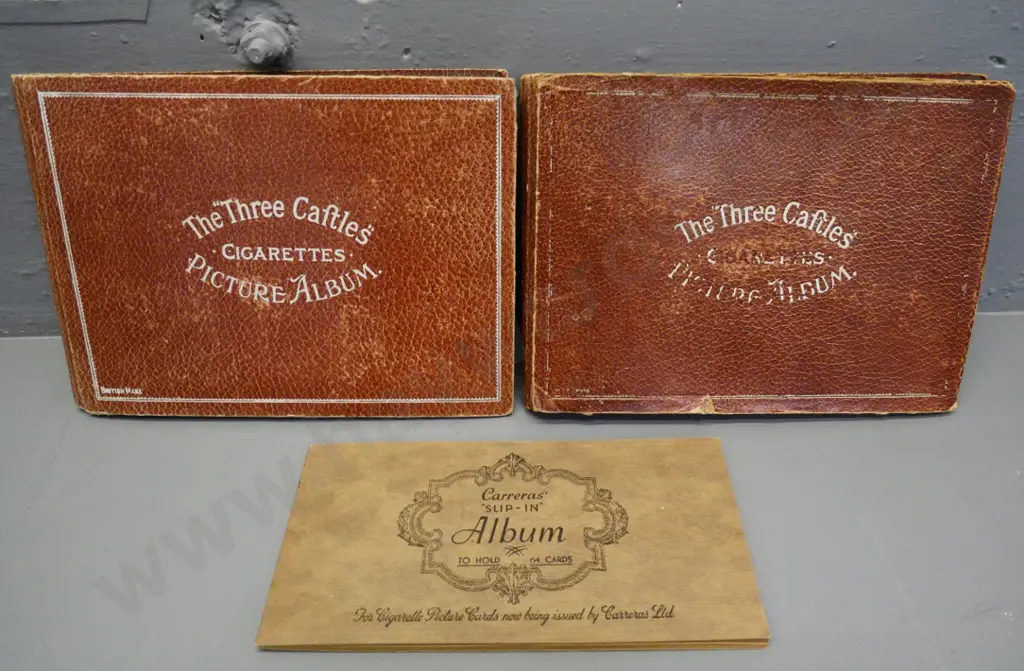two 3 Castles and one other collector card albums, one full and others with partial contents Image 1++