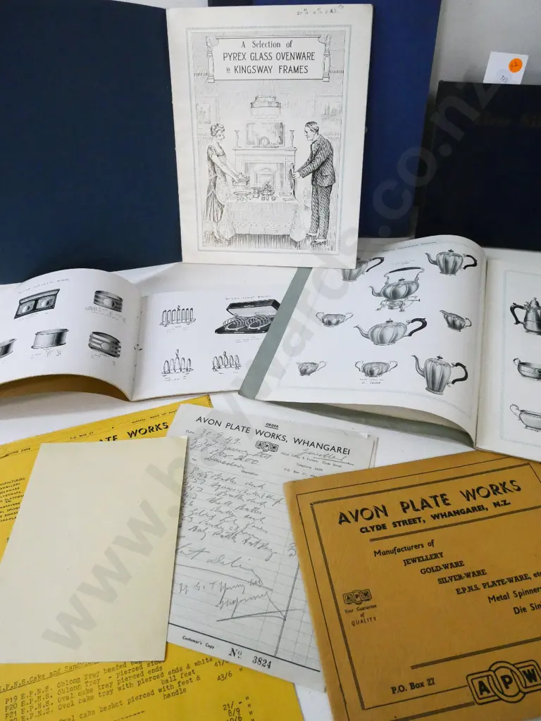 7 vintage illustrated catalogs for silver plated ware, trophies, etc. - Avon Plate Works Whangarei, others English Image 1++