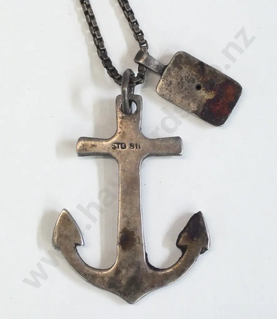 anchor pendant stamped stgsil & small ingot stamped 925 [needs good clean] Image 1++
