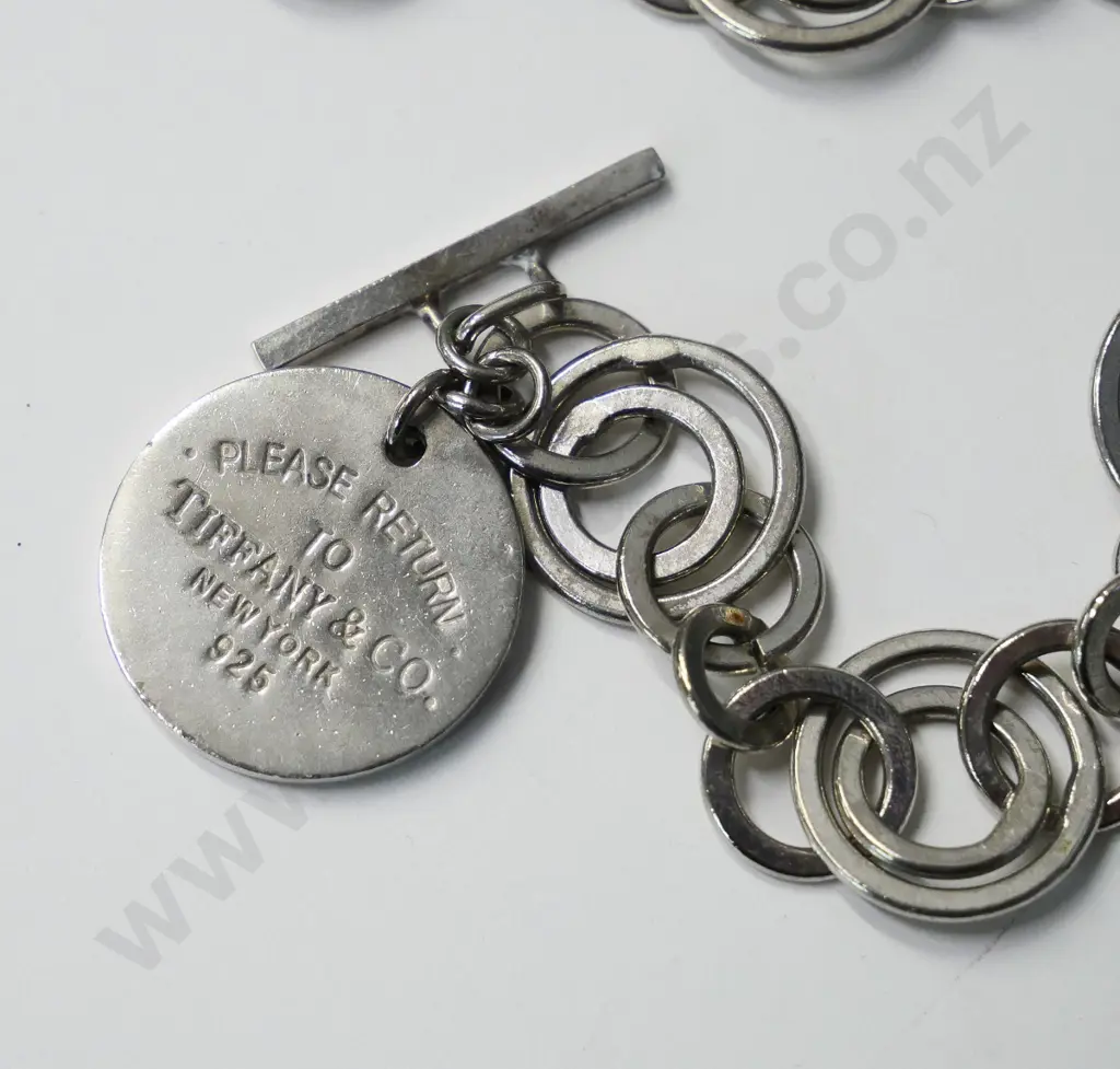 silver Tiffany & Co fob style necklace stamped please return to Tiffany & Co New York 925 Image 1++