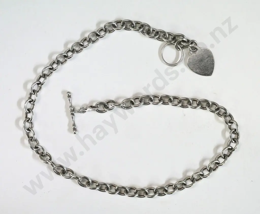 silver fob style necklace stamped Italy 925 Image 1++