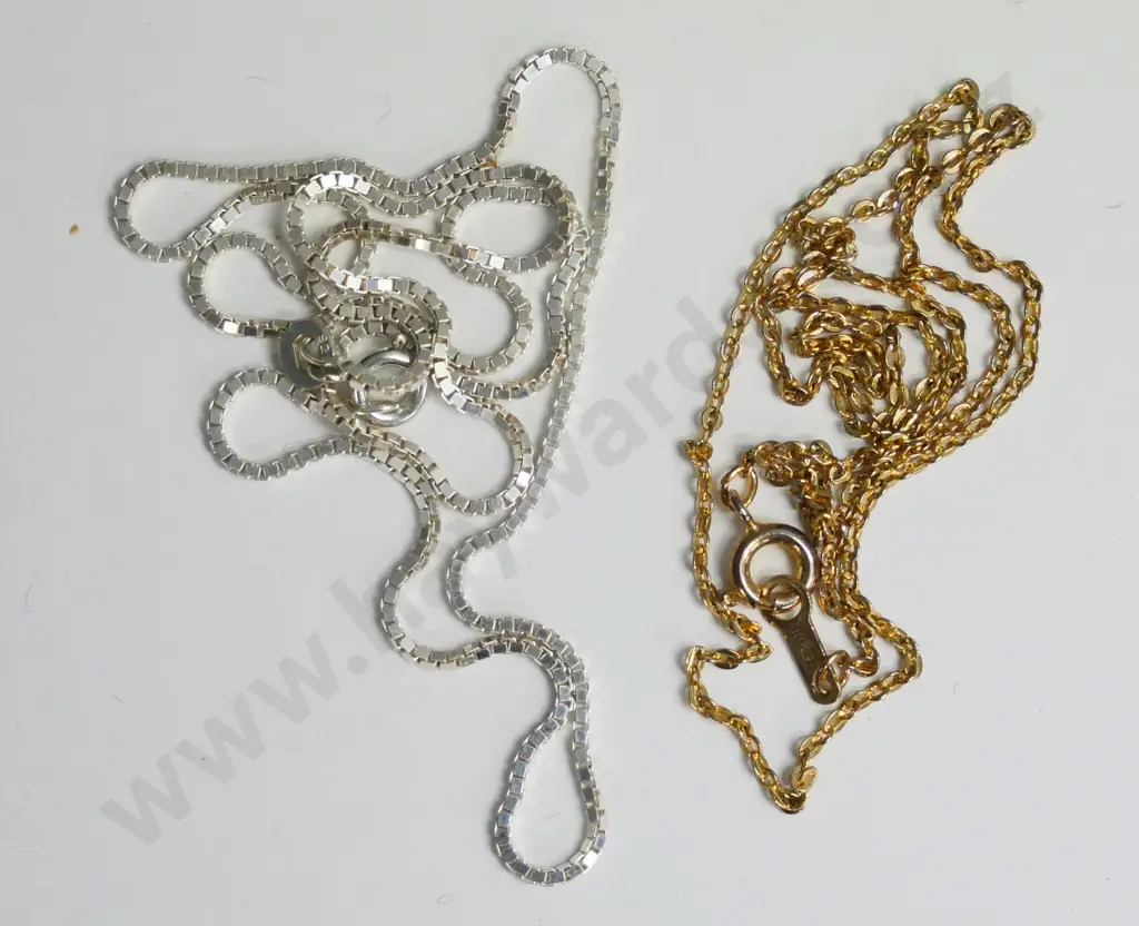 18k gold plated chain  & silver chain stamped 925 Image 1++