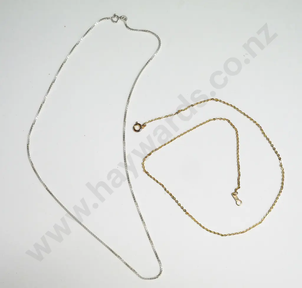 18k gold plated chain  & silver chain stamped 925 Image 1++