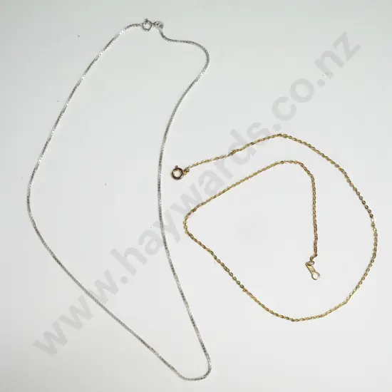 18k gold plated chain  & silver chain stamped 925
