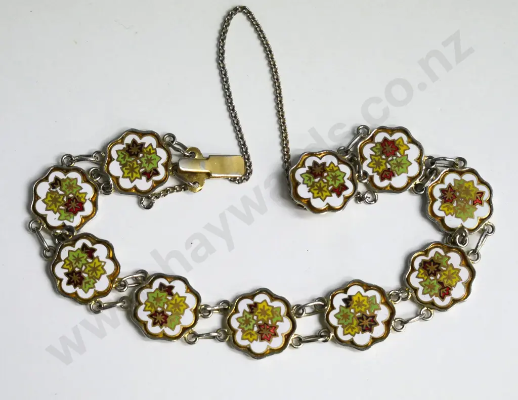 floral costume bracelet with safety chain Image 1++