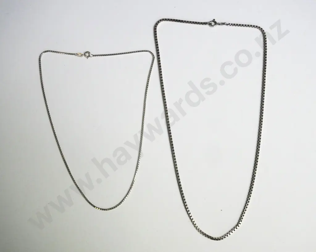 2 silver chains both stamped 925  Italia Image 1++