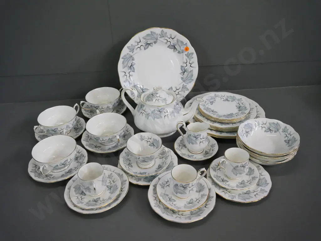 assorted Royal Albert "Silver Maple" dinner and teaware including teapot - chip to creamer Image 1++