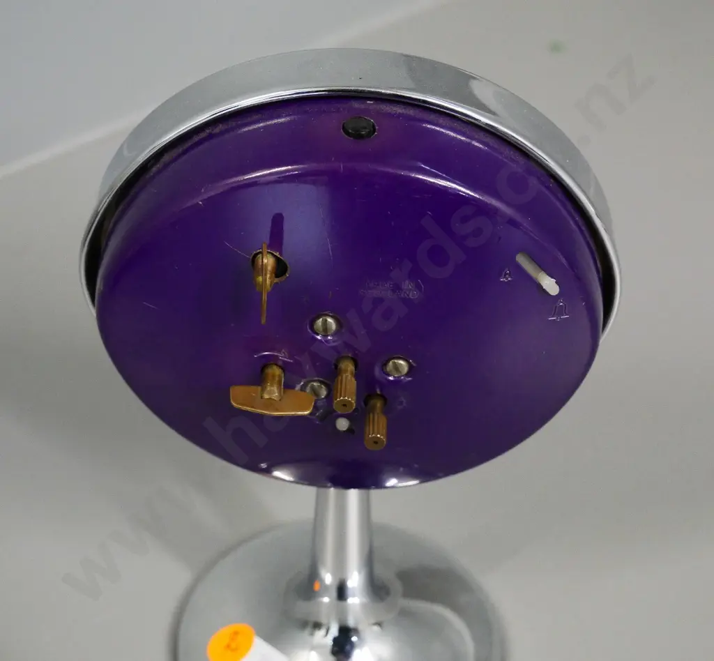 retro Westclox Big Ben Repeater chrome and purple finished face alarm clock H-190 Image 1++