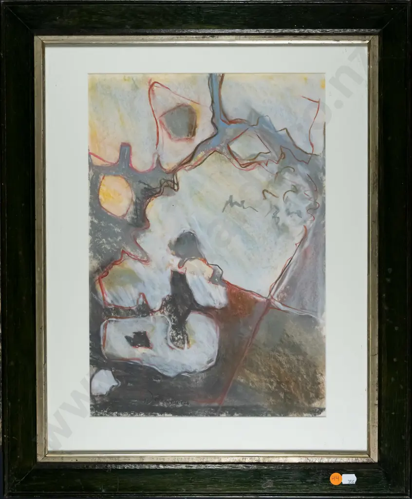 Wallace Crossman - framed pastel - Rock Series I 1992 H-390 W-270 Image 1++