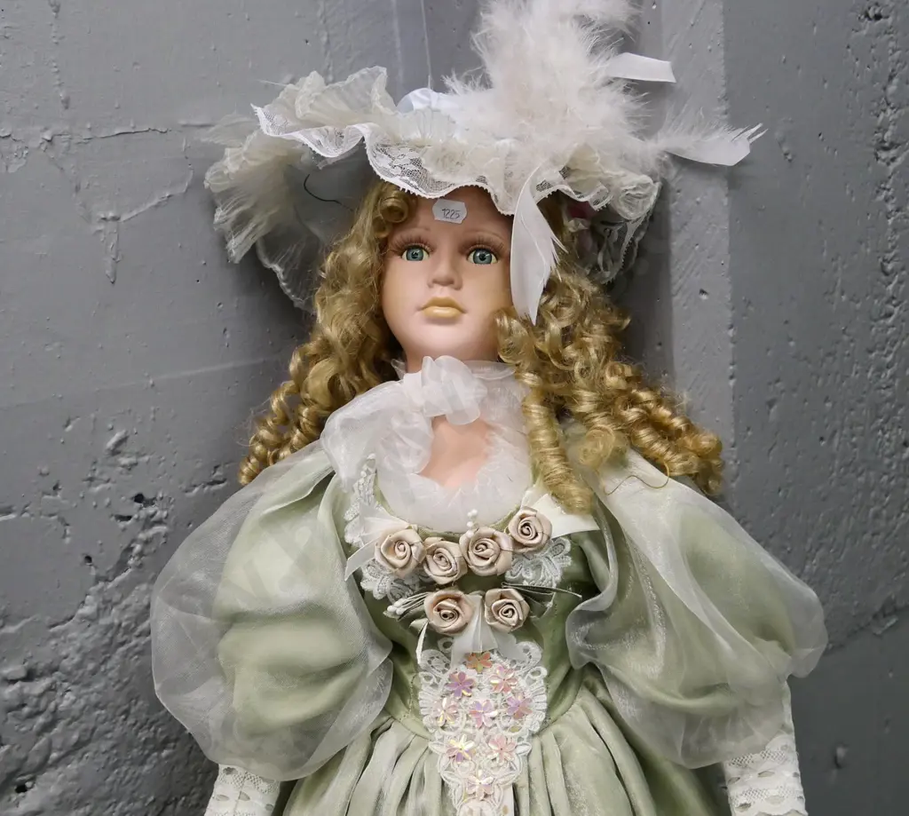 large china doll in elaborate period costume H-900 Image 1++