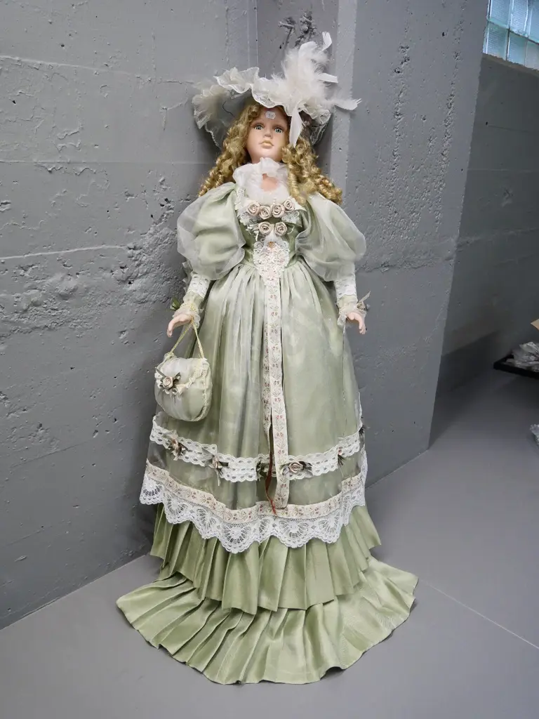 large china doll in elaborate period costume H-900 Image 1++