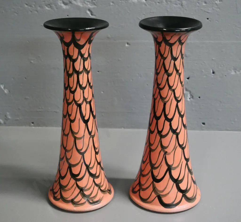 pair of Danny Moorwood art pottery candle stands H-250 Image 1++