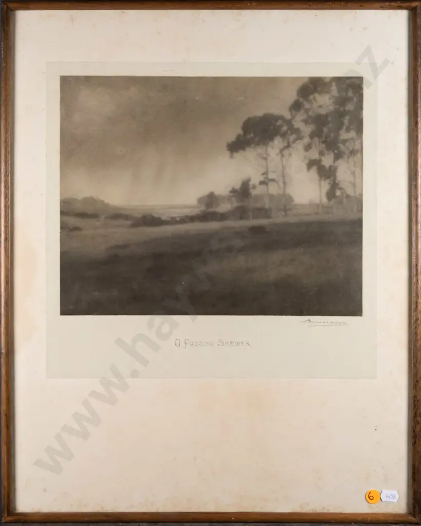 framed vintage black and white photograph - A Passing Shower H-235 W-300 Image 1++