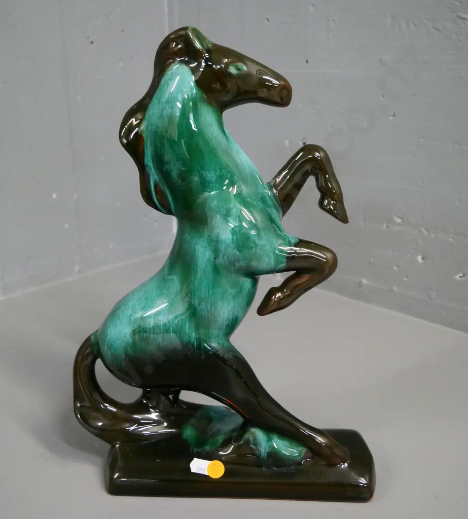 Blue Mountain pottery rearing horse figure H-370 W-220 Image 1++