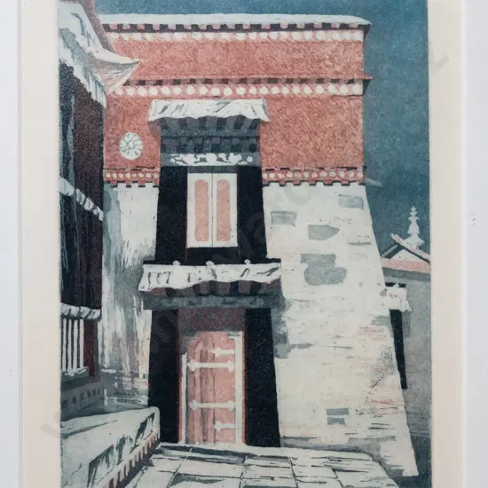 Diana Macartney-Filgate - framed ltd edition print 9/50 - Jokhang Temple, Lhasa H-170 W-120