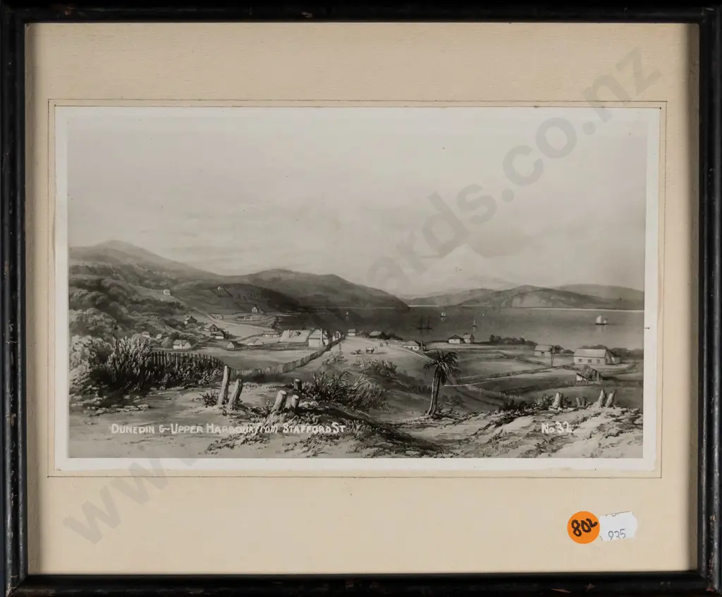 2x framed reproduction black and white photographs - early Dunedin (1 with damage to glass)  Largest H-160 W-290 Image 1++