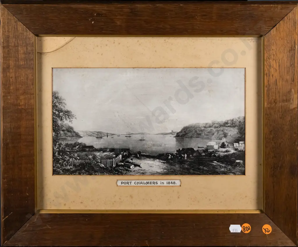 2x framed reproduction black and white photographs - early Dunedin (1 with damage to glass)  Largest H-160 W-290 Image 1++