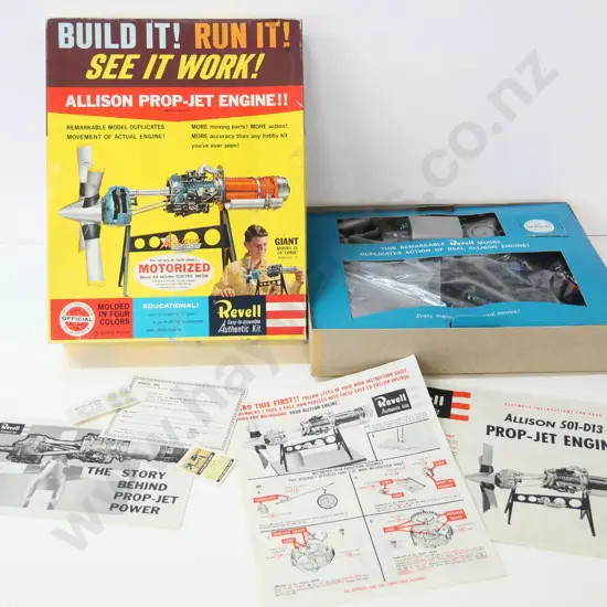 Revell boxed yet-to-be-assembled model Allison 501-D13 Prop-jet engine - includes electric motor