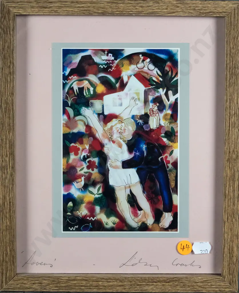 framed and signed Lindsay Crooks  print - Lovers H-170 W-110 Image 1++