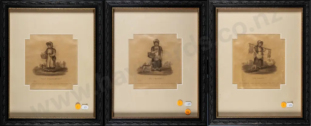 3x framed prints on silk - girl and dog H-140 W-140 Image 1++