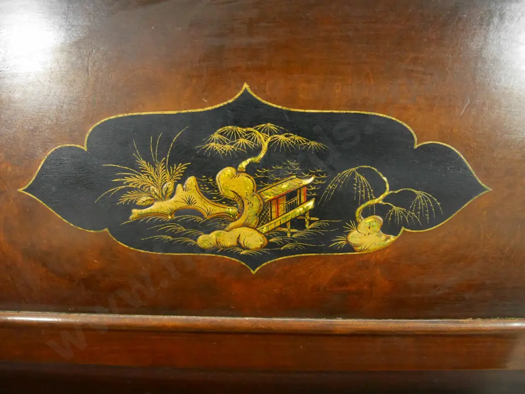 vintage Chinese rosewood bed head and foot with inlay design, metal side rails Headboard H-1270 W-1390 Image 1++