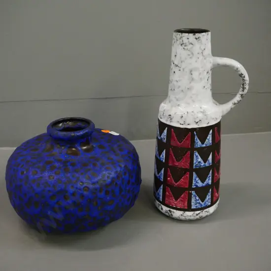 2 German pottery vases - taller is H-280