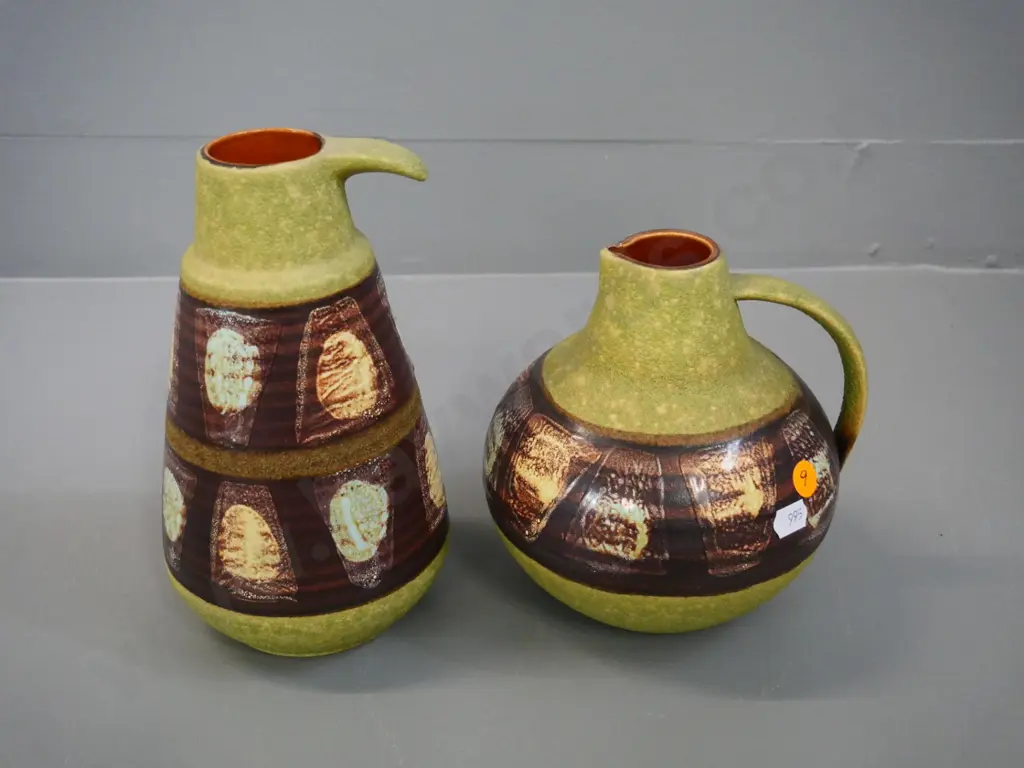 2 German pottery items - jug and carafe H-210 Image 1++