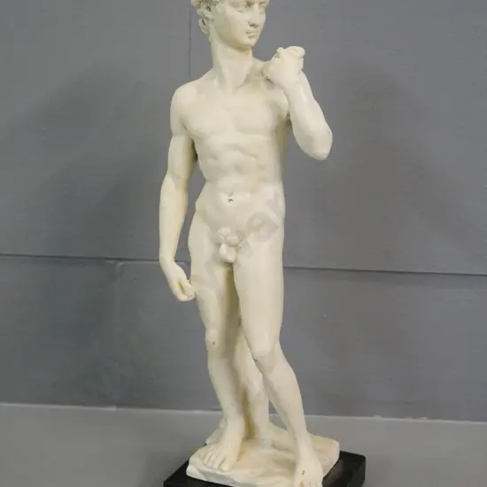 figure of David - H 300, Made in Italy label, G. Ruggieri stamped into base